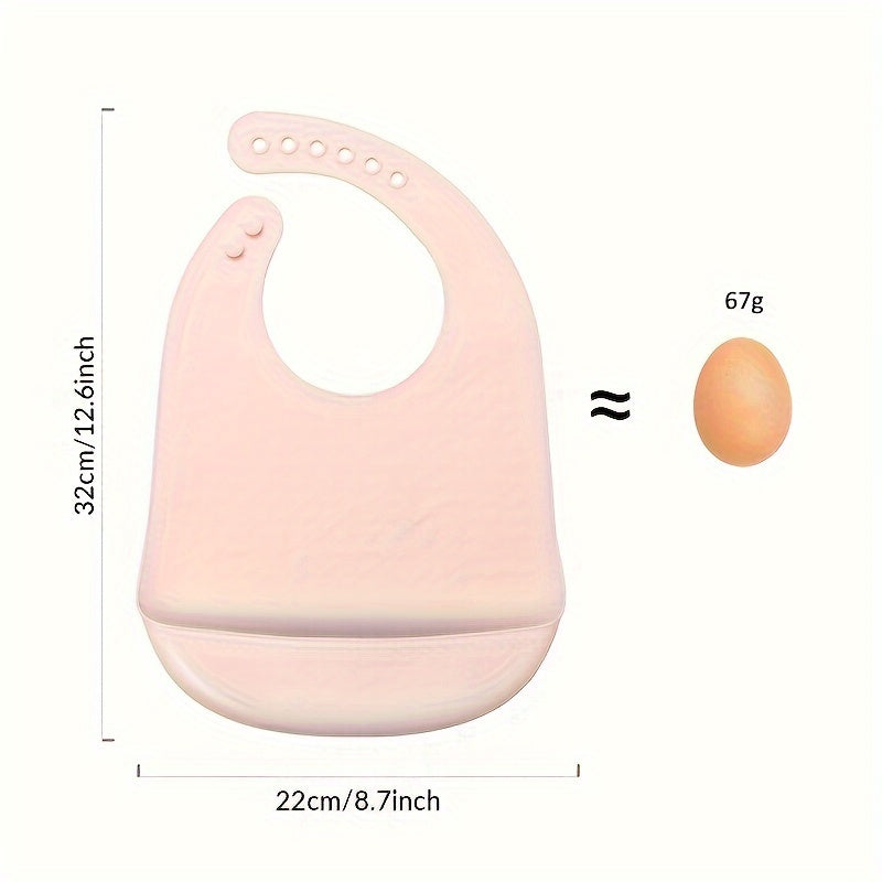 Set of 3 Unisex Food Grade Silicone Baby Bibs for Feeding