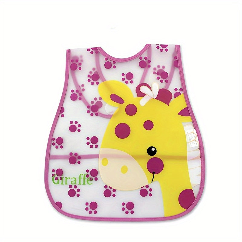 Waterproof Baby Bib for Boys and Girls with Snap Closure and Dirt-Resistant Pockets