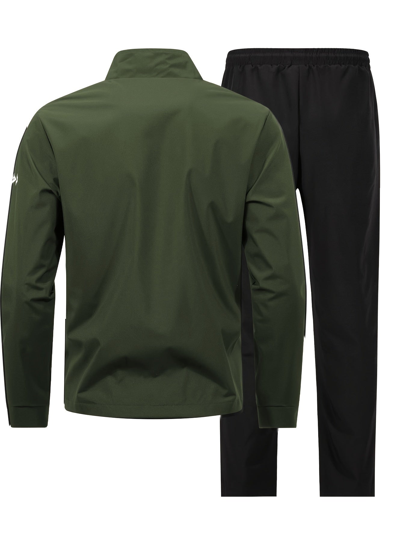 Conjunto de chándal deportivo para hombre con chaqueta con cremallera y pantalones casuales, poliéster, primavera y otoño
