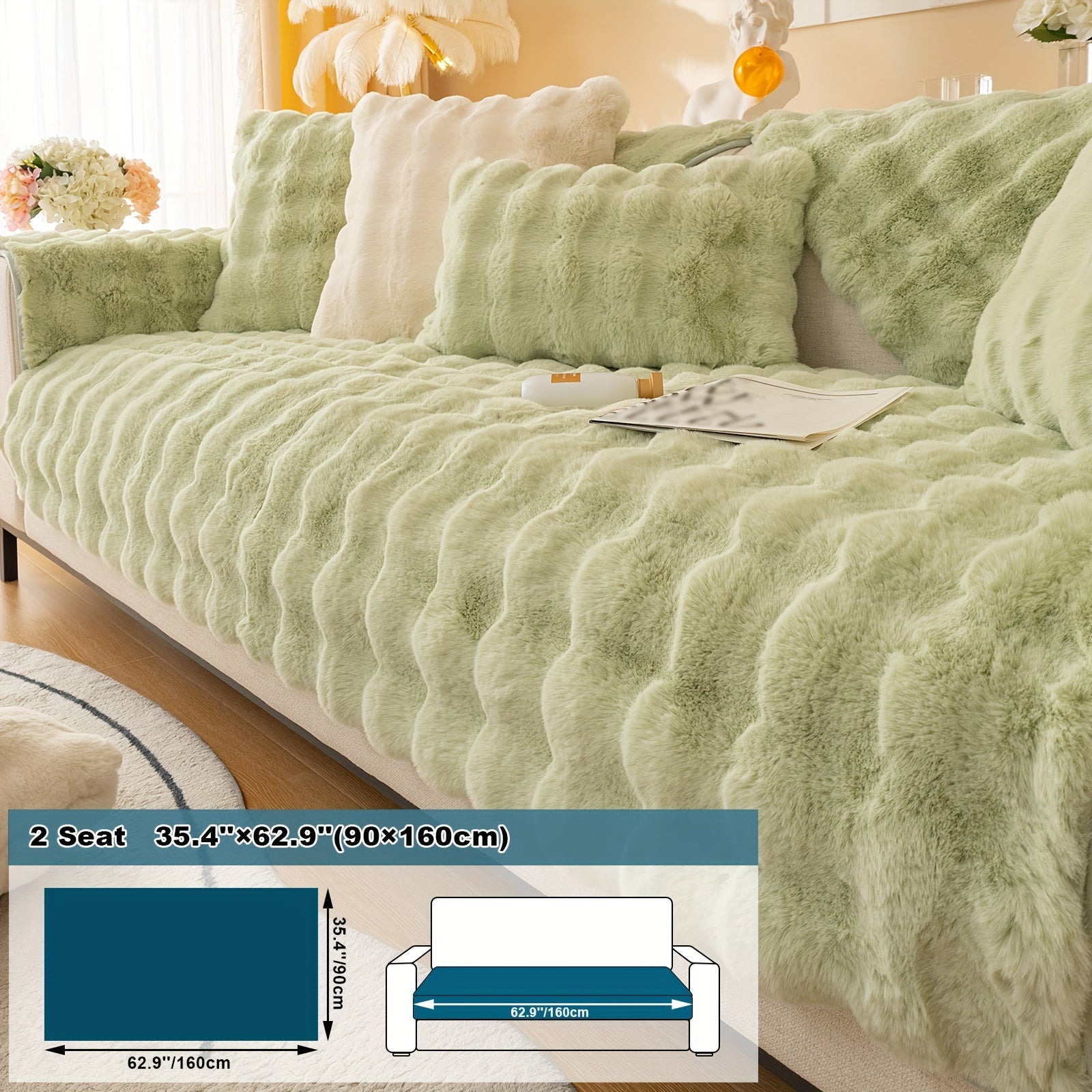 Имитация кролика плюшевая подушка-диван для домашних животных, дружелюбная к собакам с нескользящим чехлом для защиты мебели и декора в спальне, офисе или гостиной.