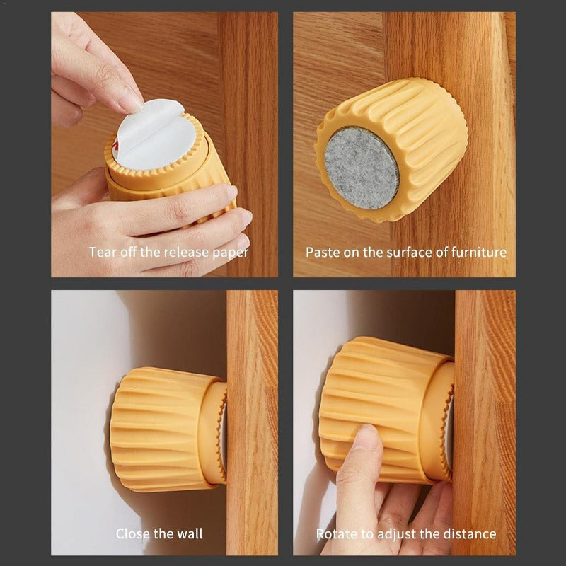 4 ta Glam uslubidagi plastik boshqaruvchilar to'plami - Elektr energiyasiz yotoq, shkaf va divan shovqinini tinchlantirish uchun moslashuvchan yechim