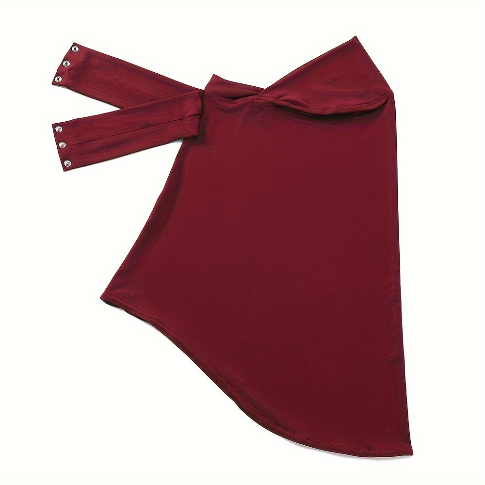 Women's Quick Dry Sports Hijab with Tie Band and Button Closure for Fitness Outdoor Activities