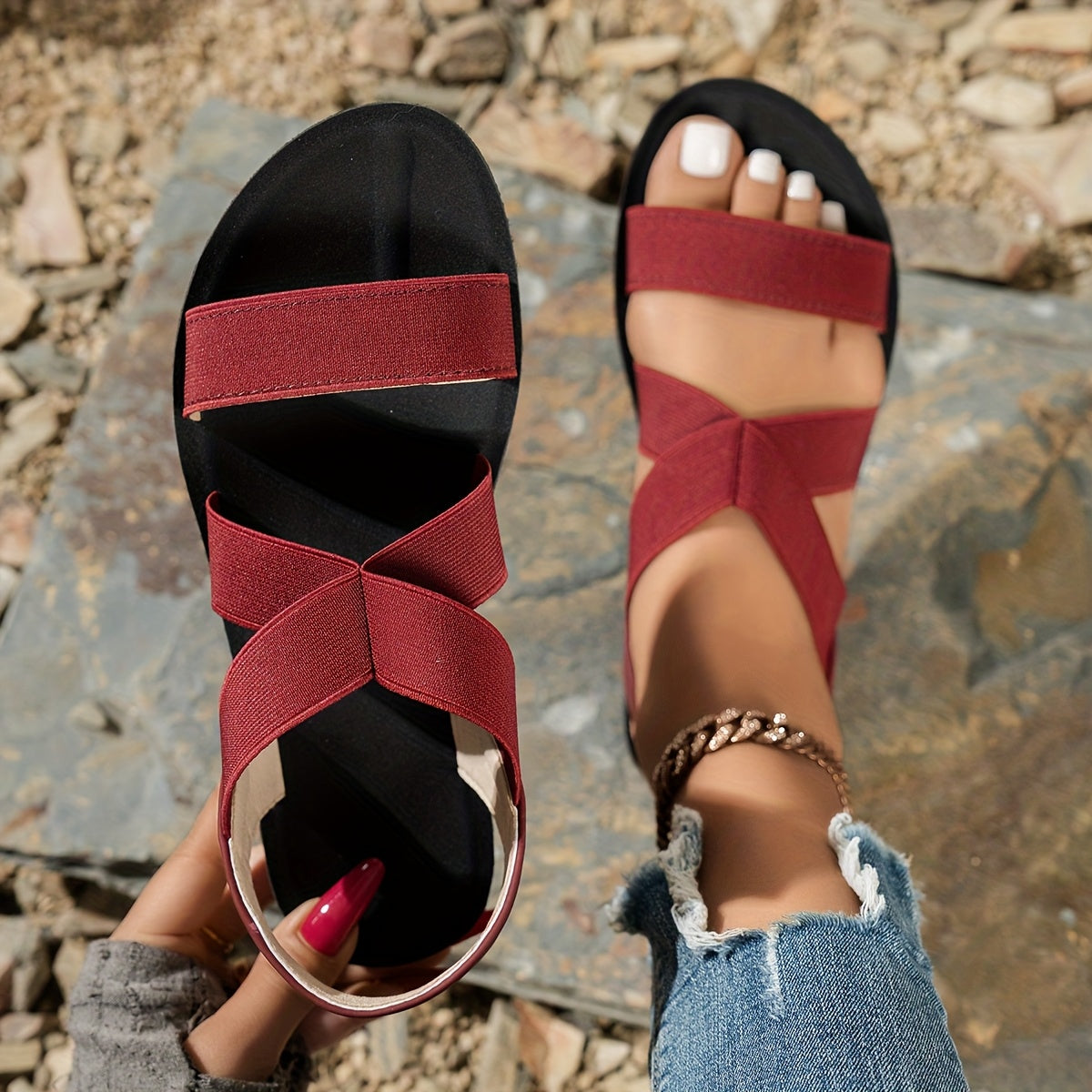 Women's Elastic Comfortable Casual Sandals for Home Outdoor Beach
