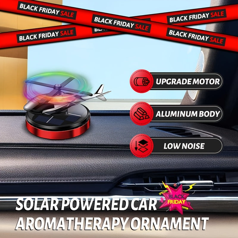 Ambientador de coche en forma de helicóptero alimentado por energía solar, con aroma sutil y rotatorio, accesorio decorativo para el tablero