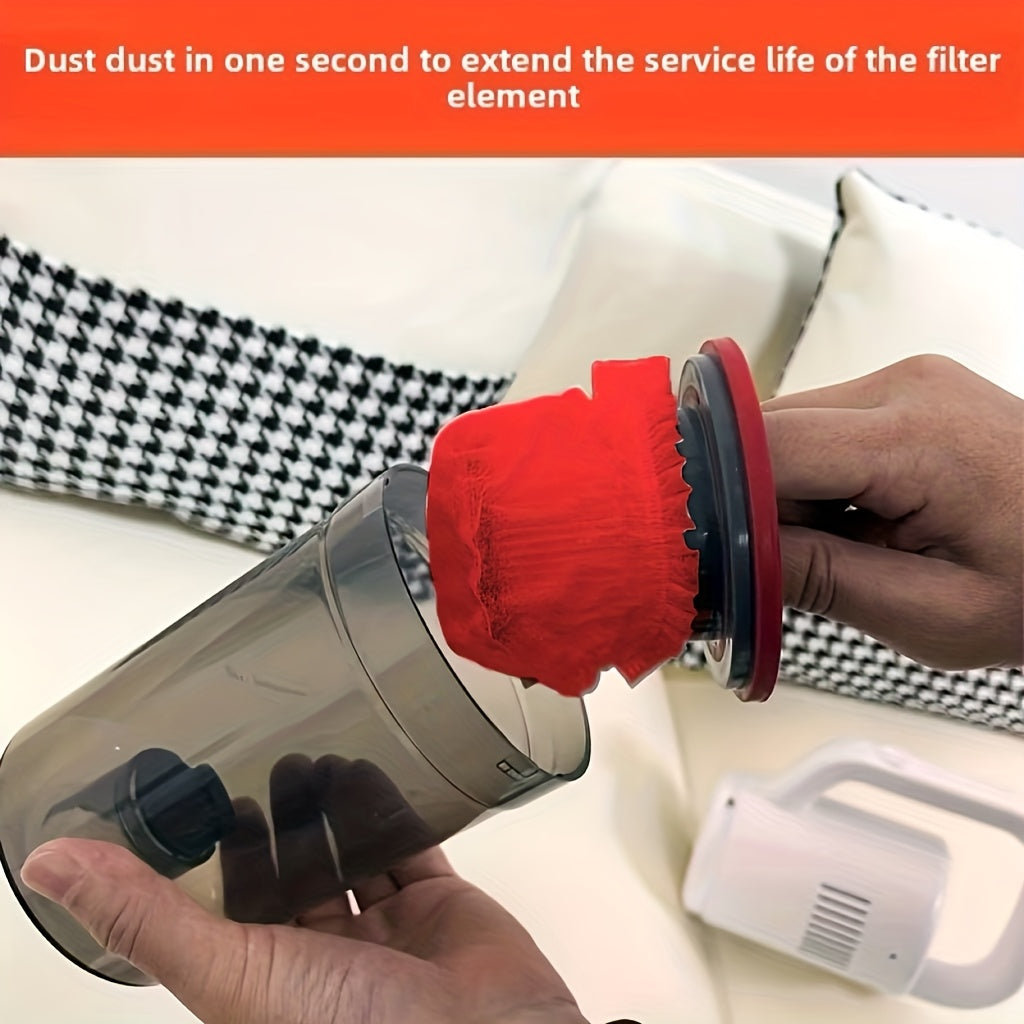 50 dona bir foydalanishlik changyutgich chang qopqogʻi, samarali chang yigʻish uchun shaffof PP tarmoq filtri bilan