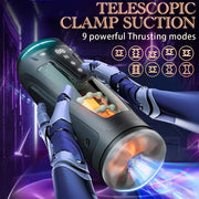 Erkaklar uchun TPE teksturali tunnel vibratsiyali kattalar o'yinchoqi, 9 ta rejim va 2 ta isitish darajasi bilan