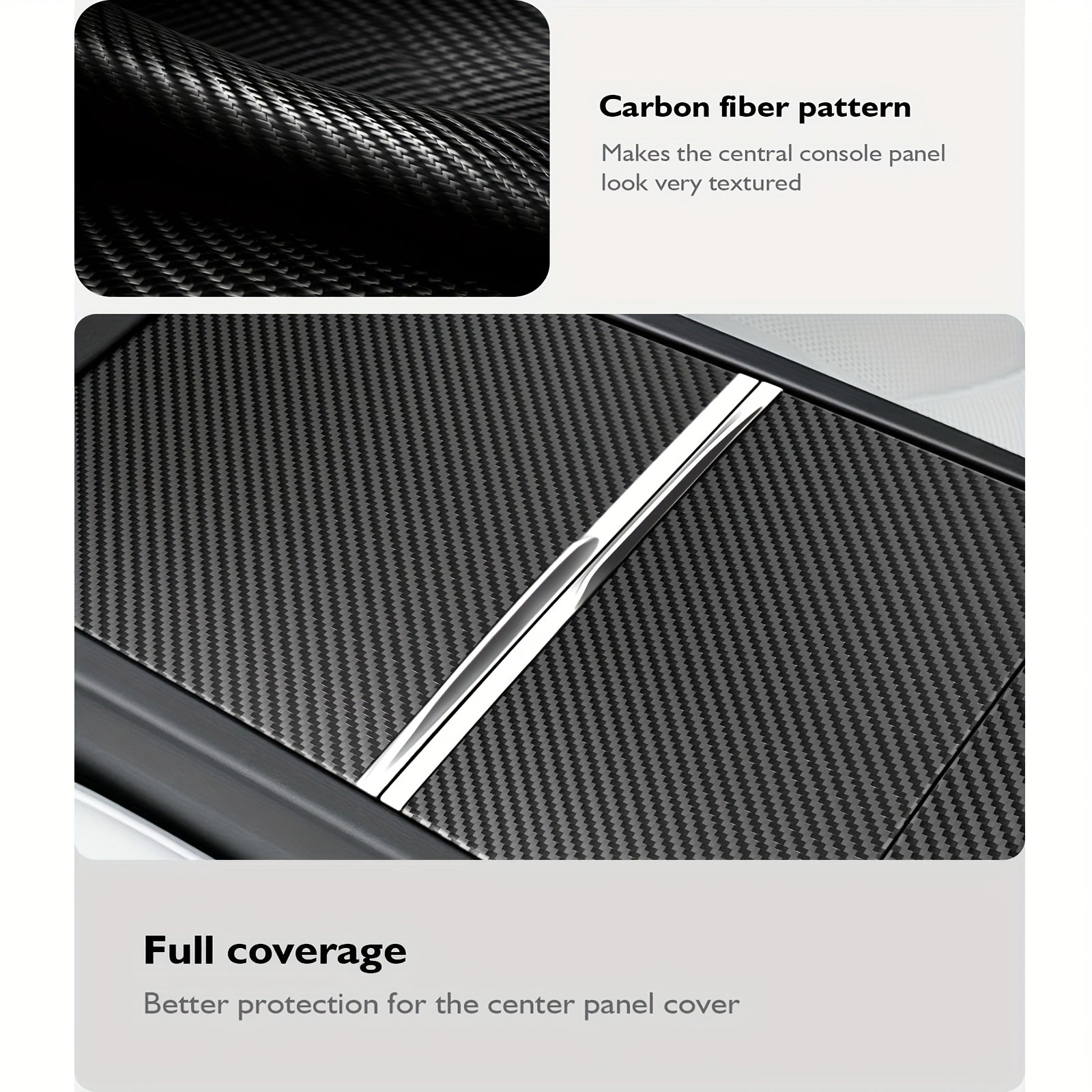 Avtomobil ichki markaz konsoli qoplamasi karbon tolasi yog'och to'qimalari chizishga qarshi