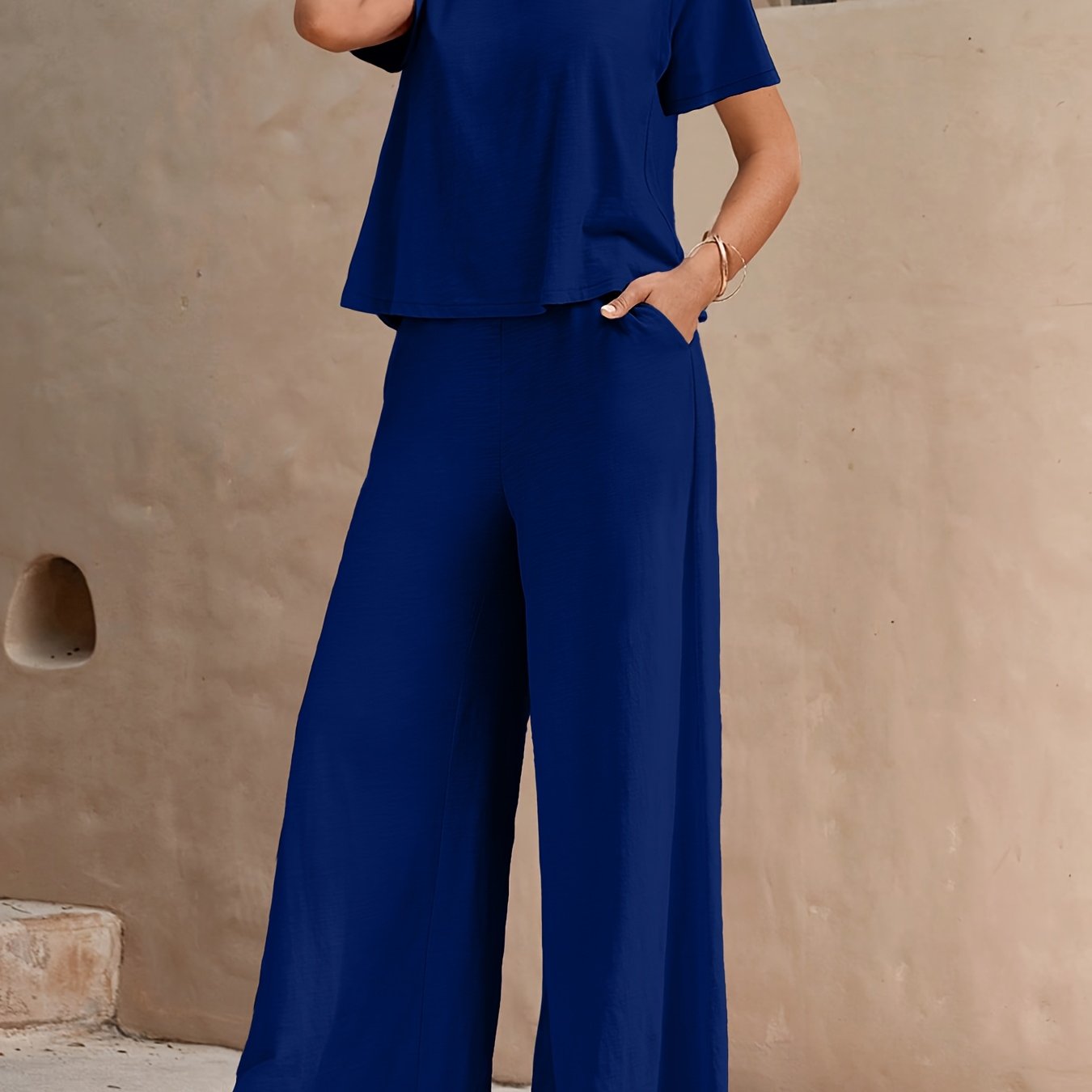 Ayollar uchun ta'til uslubi ikki qismli to'plam Bohemia plyaj bosma paxta kundalik ko'ylak va shimlar