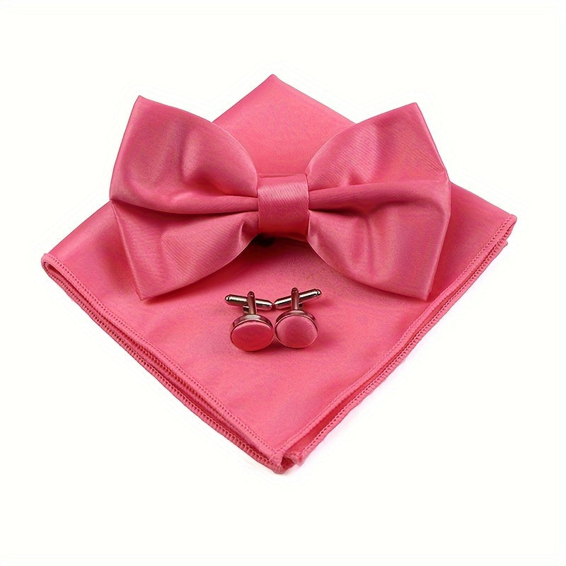 Мужской набор аксессуаров: квадратный шарф, бабочка, запонки, свадебный подарок