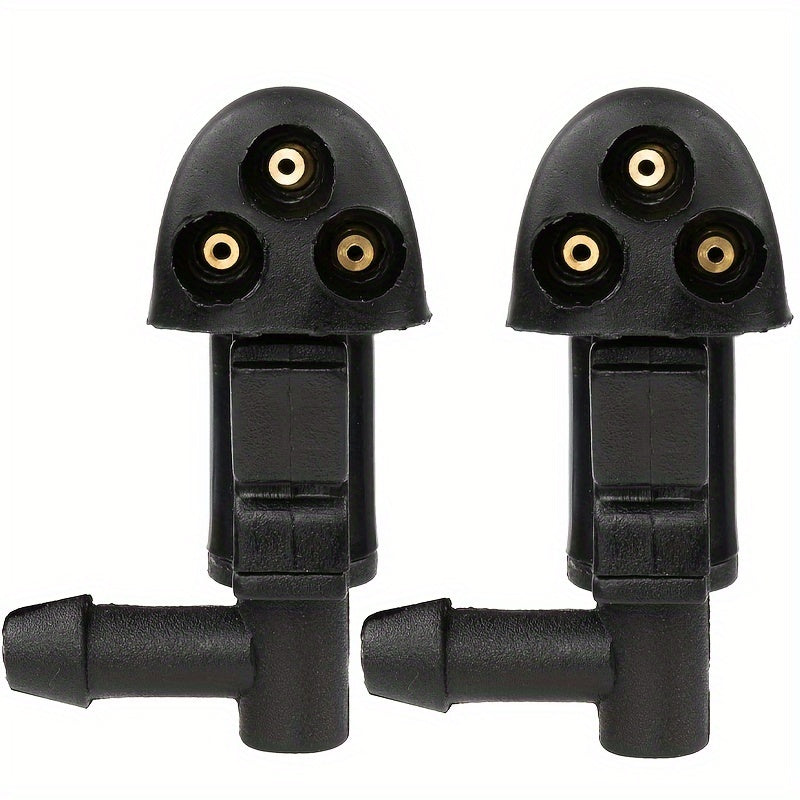 Black Dual Windshield Wiper Spray Nozzle for Cars Durable ABS Plastic