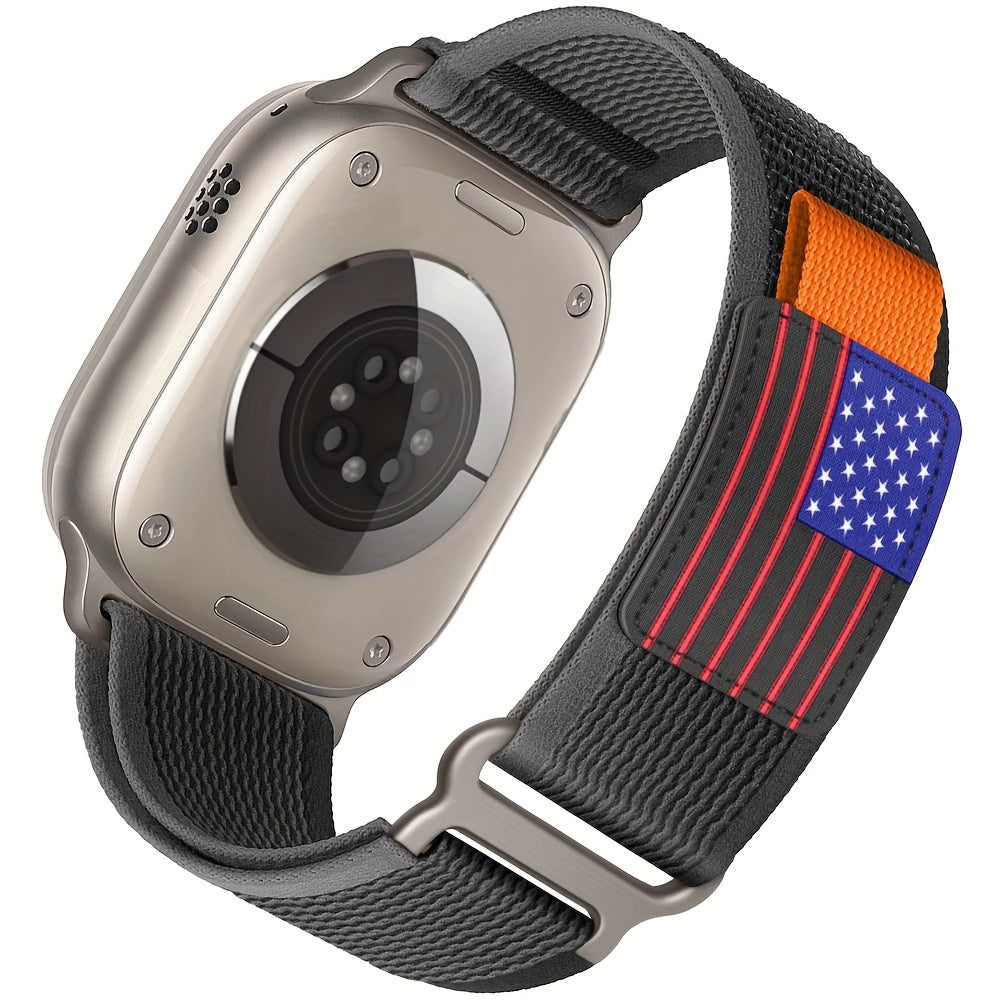 Correa de reloj de nylon de doble articulación para Apple Watch Series 1-9, banda de nylon deportivo con hebilla de metal