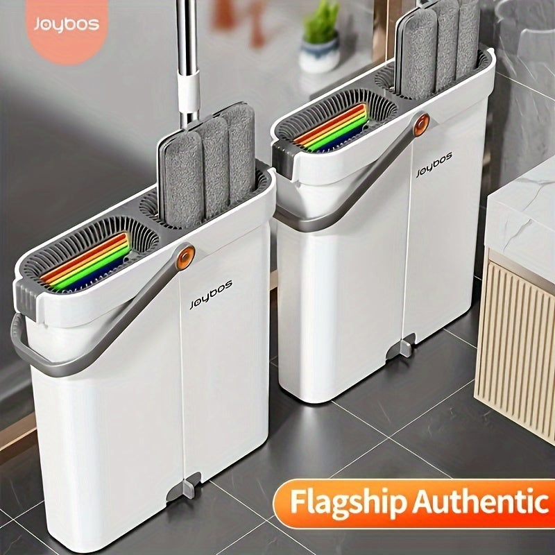 O'z-o'zini tozalash tizimi bilan tekis mop va kova to'plami, zanglamaydigan po'lat, oson siqish