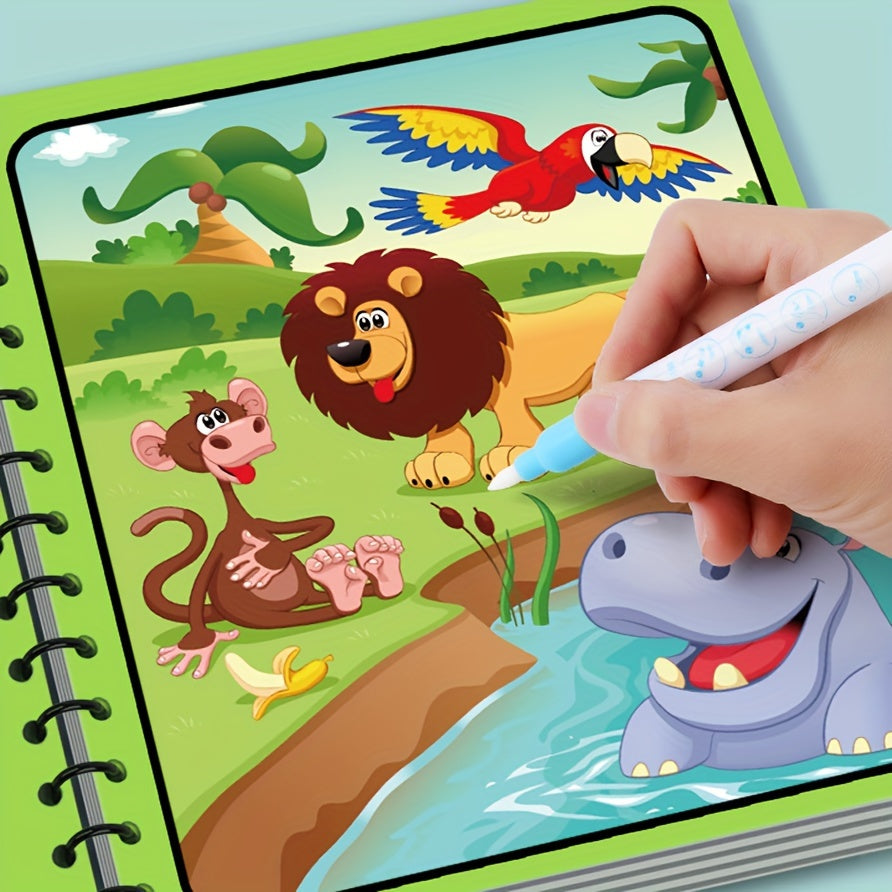 Water Drawing Book for Kids 3 Plus Reusable Water Pad with Water Pen in Multiple Colors