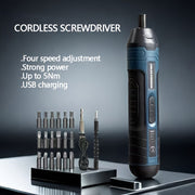 Cordless Electric Screwdriver with 1300mAh Lithium Battery Adjustable Torque and Speed