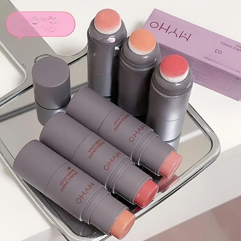 Long-Lasting Dual-Use Matte Blush Stick for Cheeks and Lips
