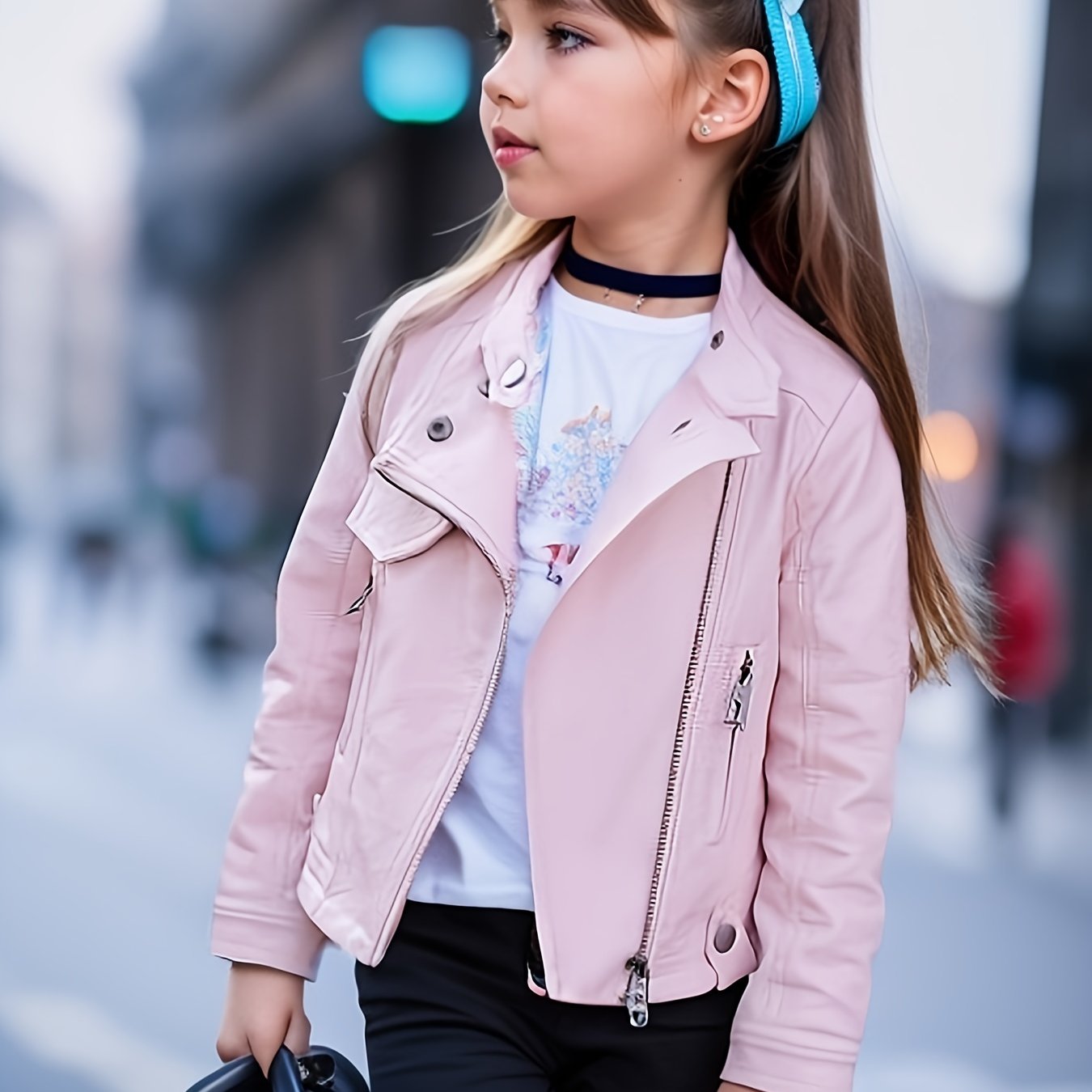 Женская мотоциклетная куртка с стоячим воротником и диагональной молнией для весны и осени