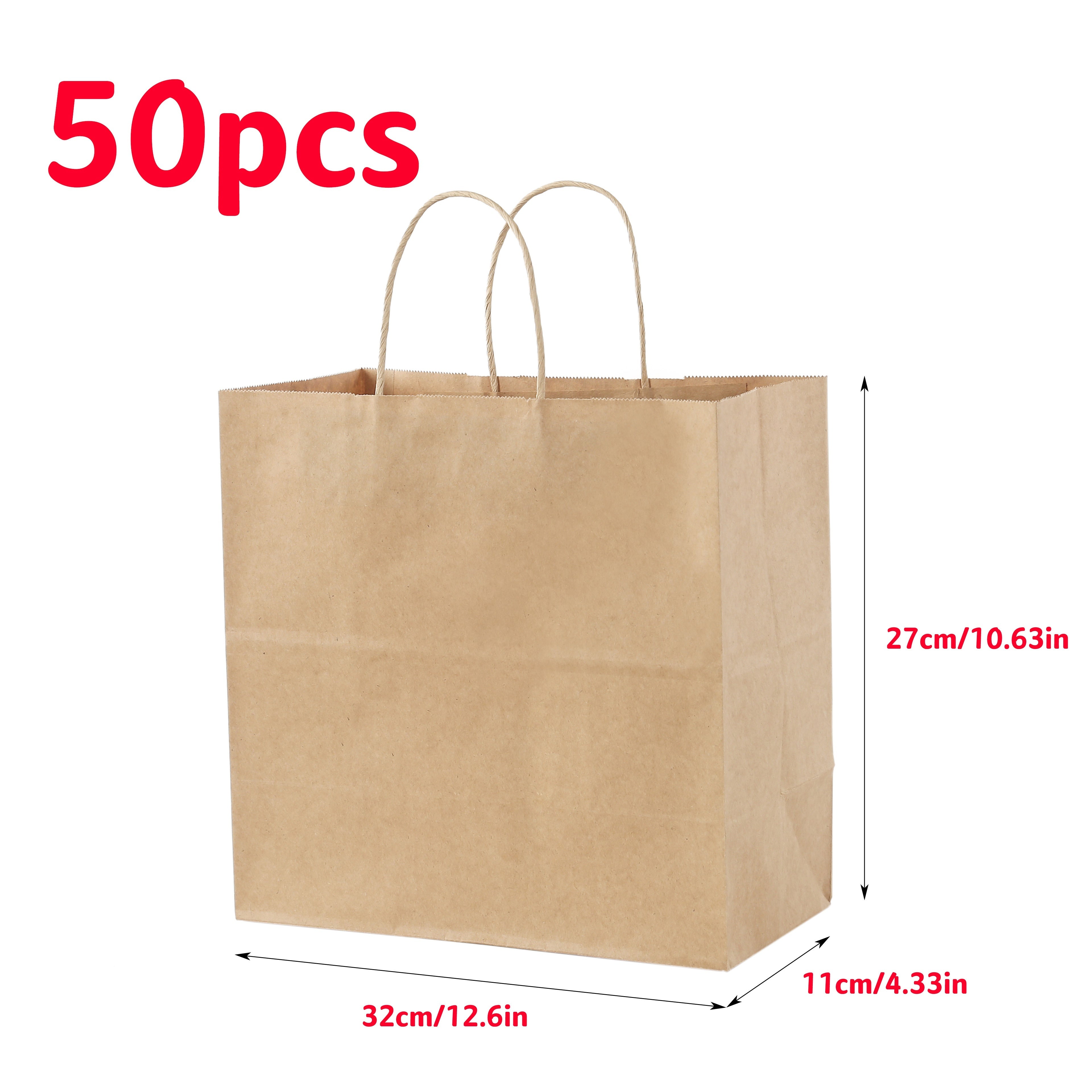 Bolsas de papel Kraft a granel para regalos en diferentes tamaños para compras minoristas y embalaje