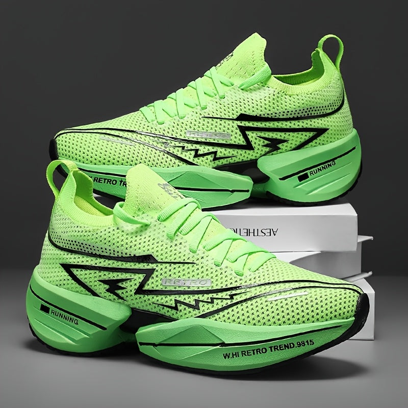 Men's Slip-On Sneakers Geometric Letter Print Casual Running Shoes Fabric Low Top