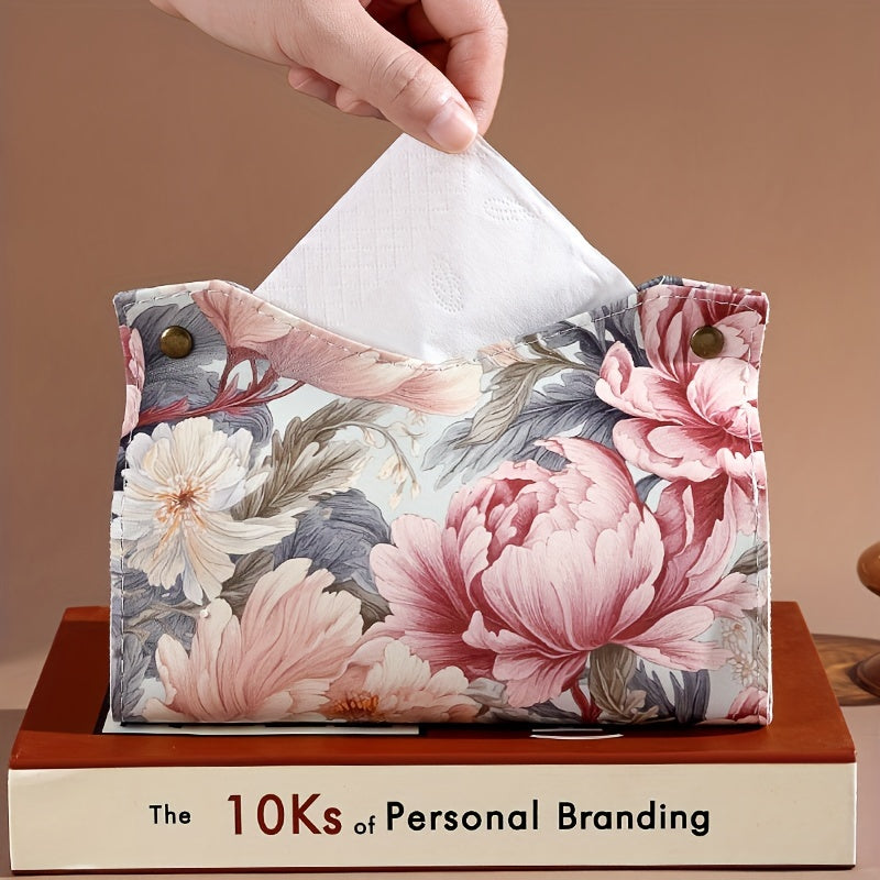 Zamonaviy sun'iy charm mato qopqog'i, retro moyli rasm dizayni bilan, suv o'tkazmaydigan, uy, avtomobil va ish stoli uchun ko'p maqsadli, ijodiy salfetka ushlagich.