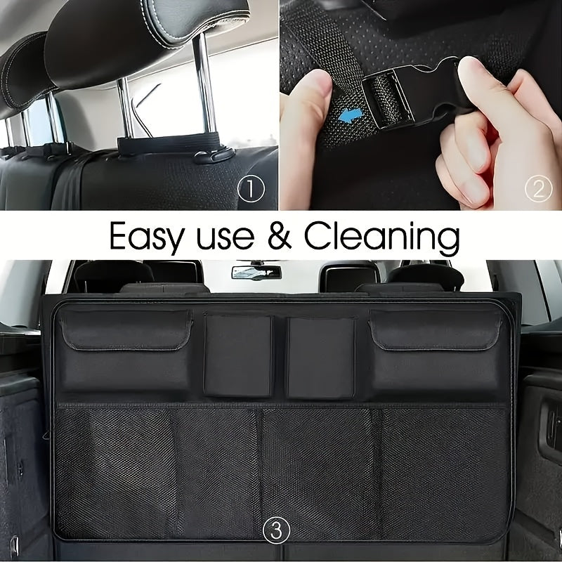 Car Trunk Organizer with 8 Pockets Durable Polyester for SUVs Trucks