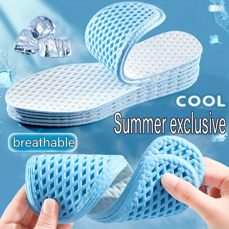 Unisex Summer Gel Insoles Barefoot Shoe Inserts Moisture-Wicking 2 Pairs