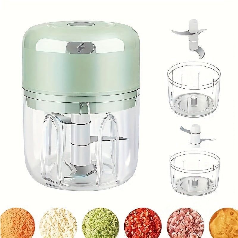Portable Electric Mini Garlic Chopper 100/250ML Rechargeable Kitchen Gadget