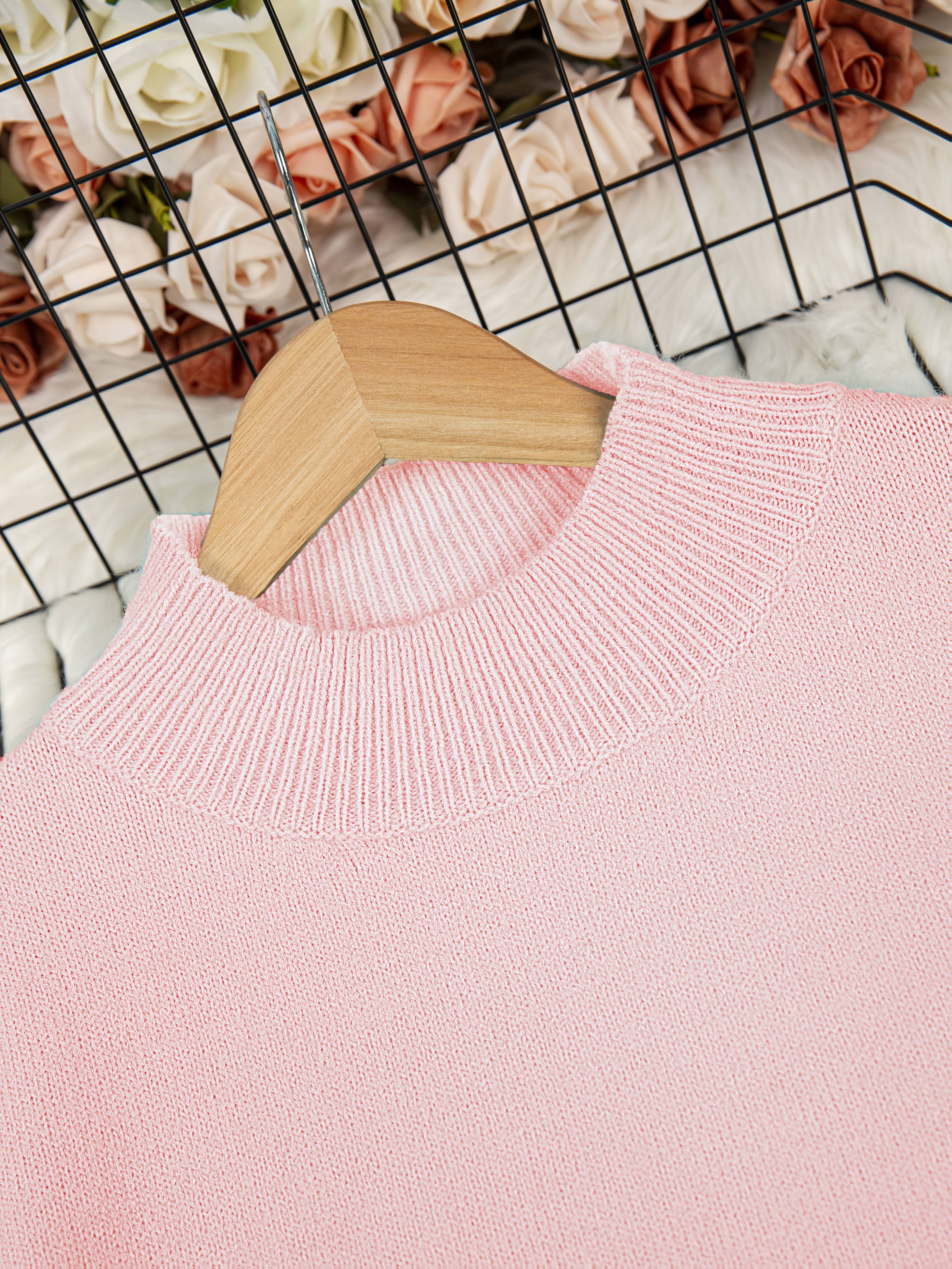 Women's Solid Color Crew Neck Sweater Long Sleeve Knit Spring Fall