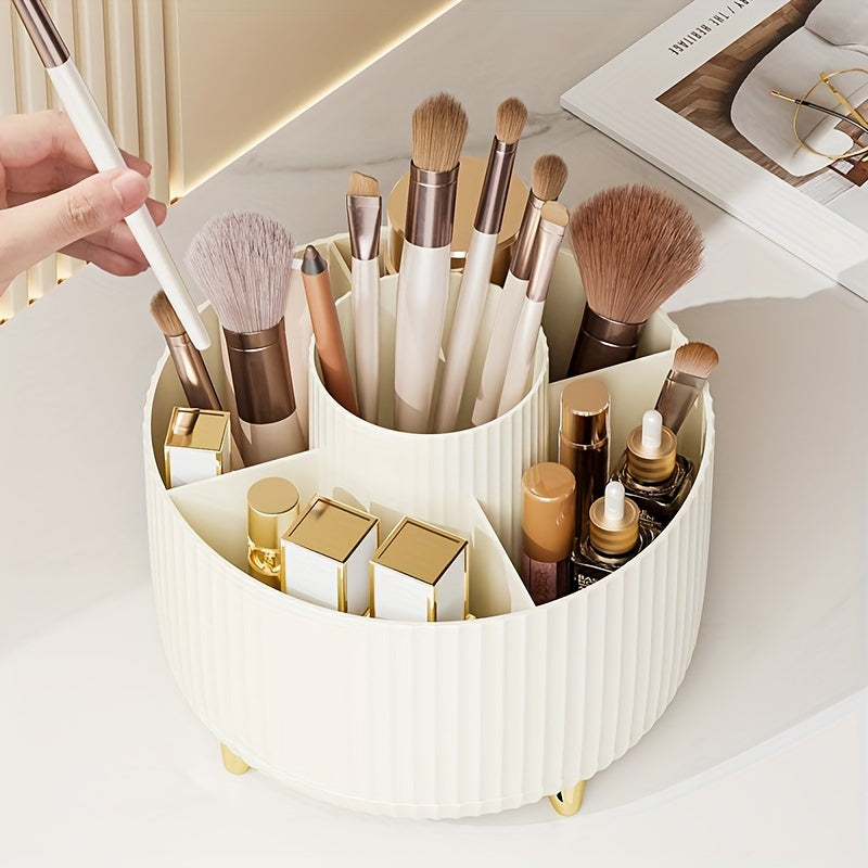 Desktop Rotating Makeup Brush Organizer for Bathroom Vanity Storage Rack