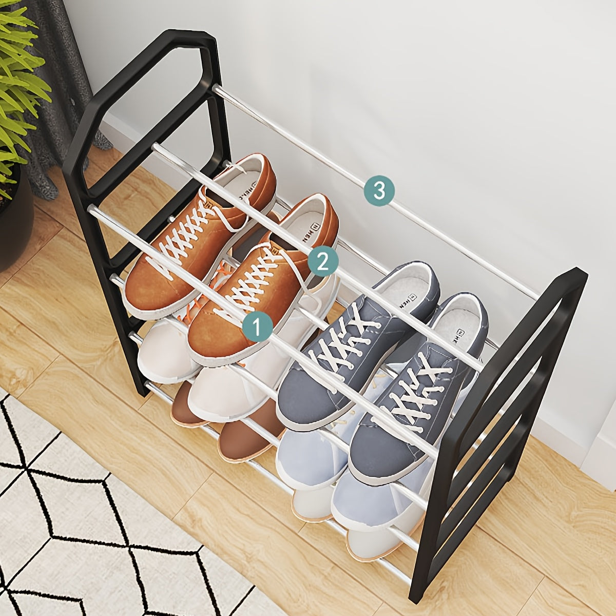 Armario de estantería para zapatos de múltiples capas para almacenamiento doméstico y de alquiler