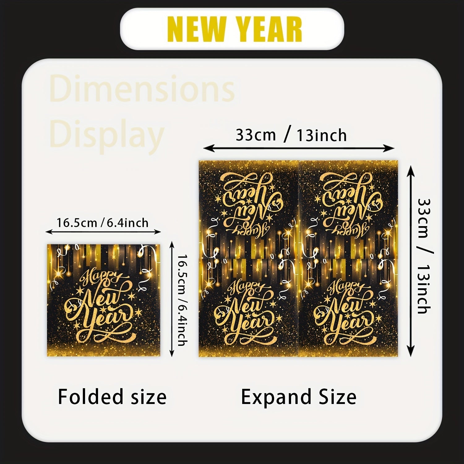 Yil oxiri bayrami uchun bayramona 3-qavatli kokteyl salfetkalar, bezak va ovqatlanish