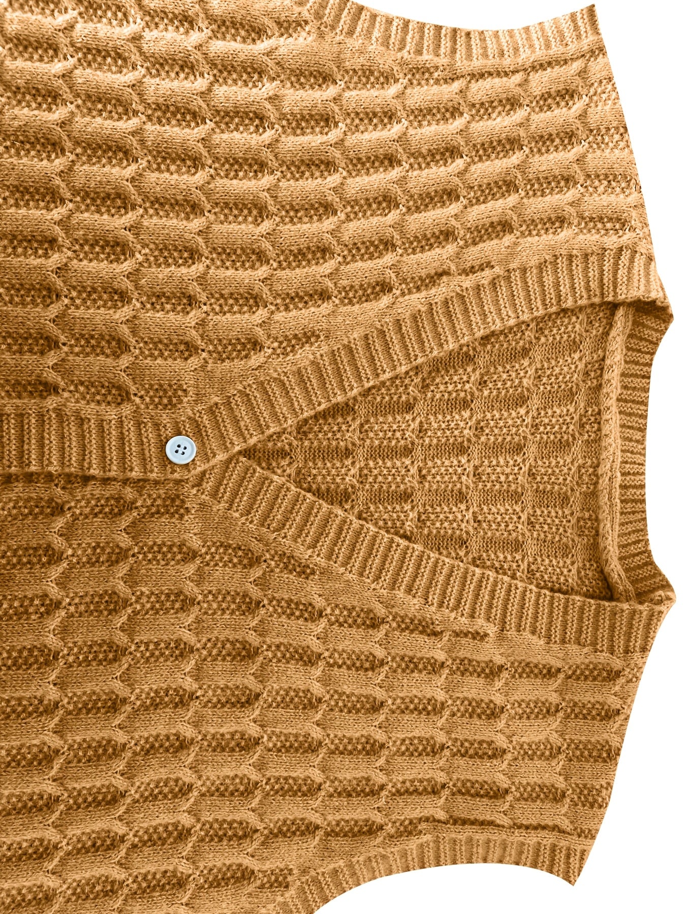 Plus Size Women's Cable Knit Cardigan Vest Open Front Stretchy Layering Piece