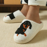 Unisex Fleece-Lined Dog Slippers Non-Slip Indoor Cozy Indoor Slippers