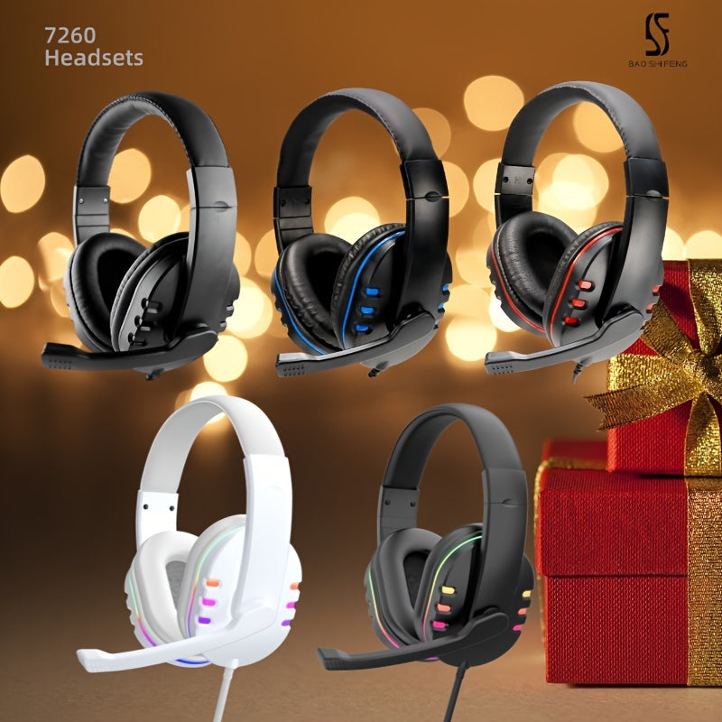 Black and Red Gaming Headset with Microphone 3.5mm Noise-Cancelling Over-Ear Headphones