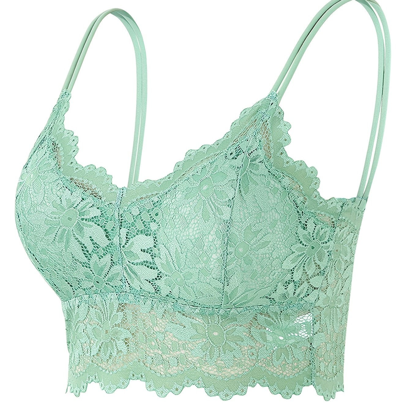 Women's Lace Cami Bra with Padded Support and Hollow Out Design