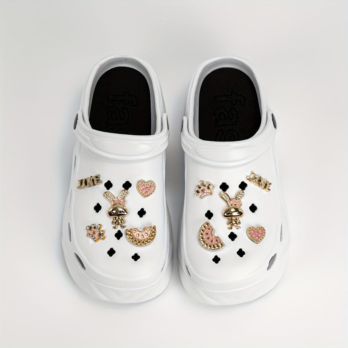 Women's Watermelon and Rabbit Charms Platform Clogs EVA Sandals