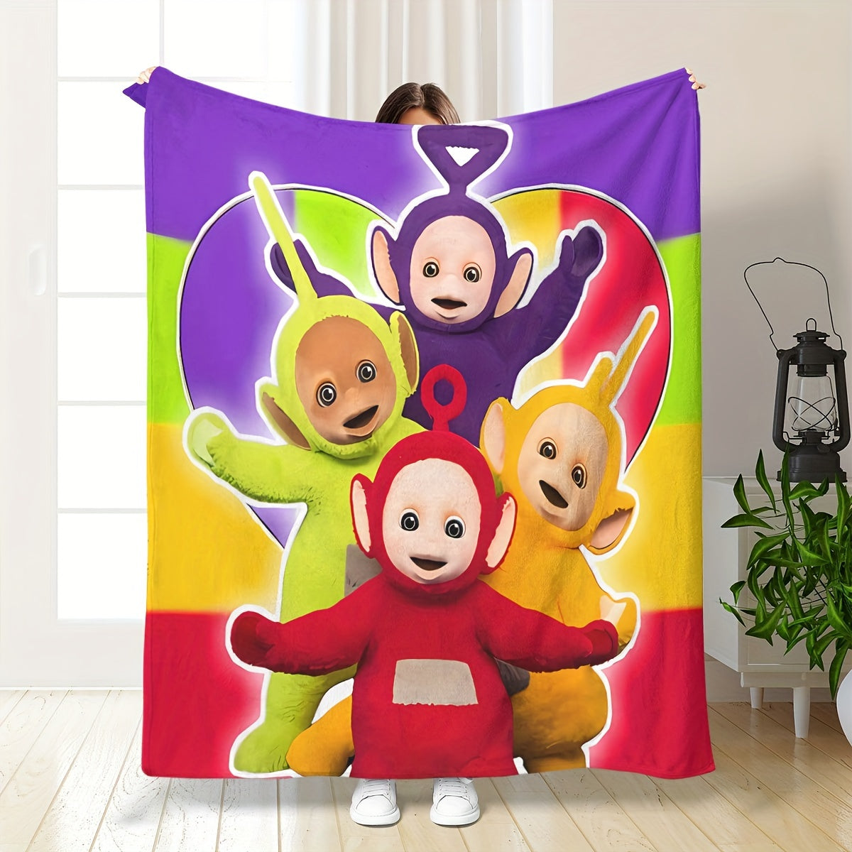 Contemporary Digital Print Soft Throw Blanket for Sofa Bed Office Nap Hypoallergenic Polyester