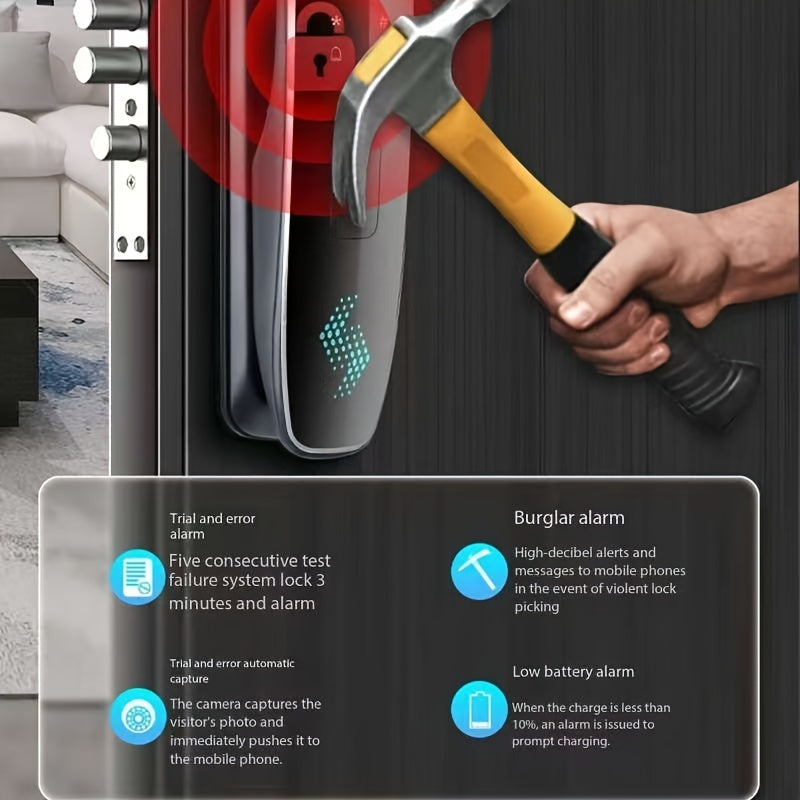 Smart Lock with 3D Facial Recognition Fingerprint and Password Home Security