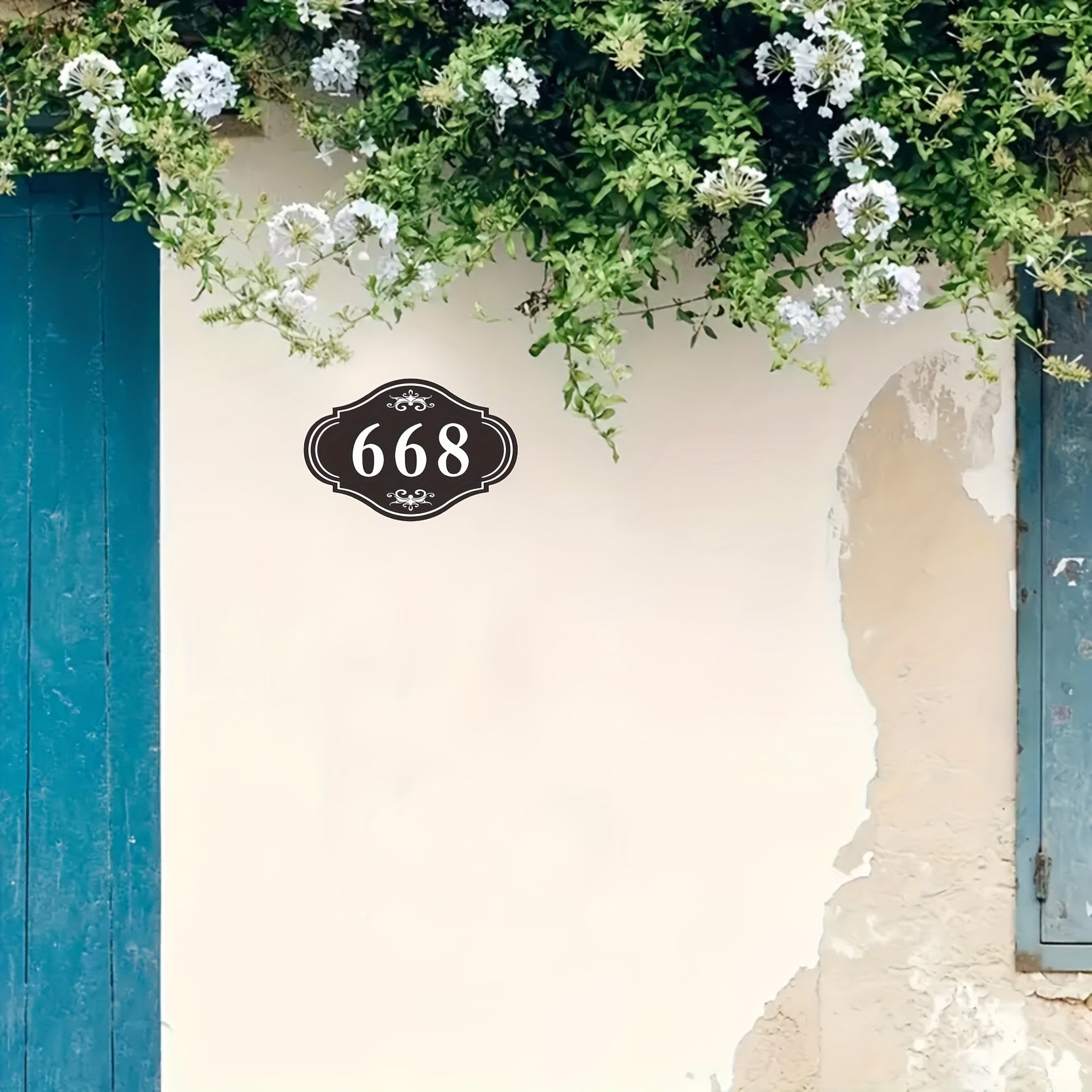 Personalized Black Acrylic Door Sign with Custom Name and Number for Home Address