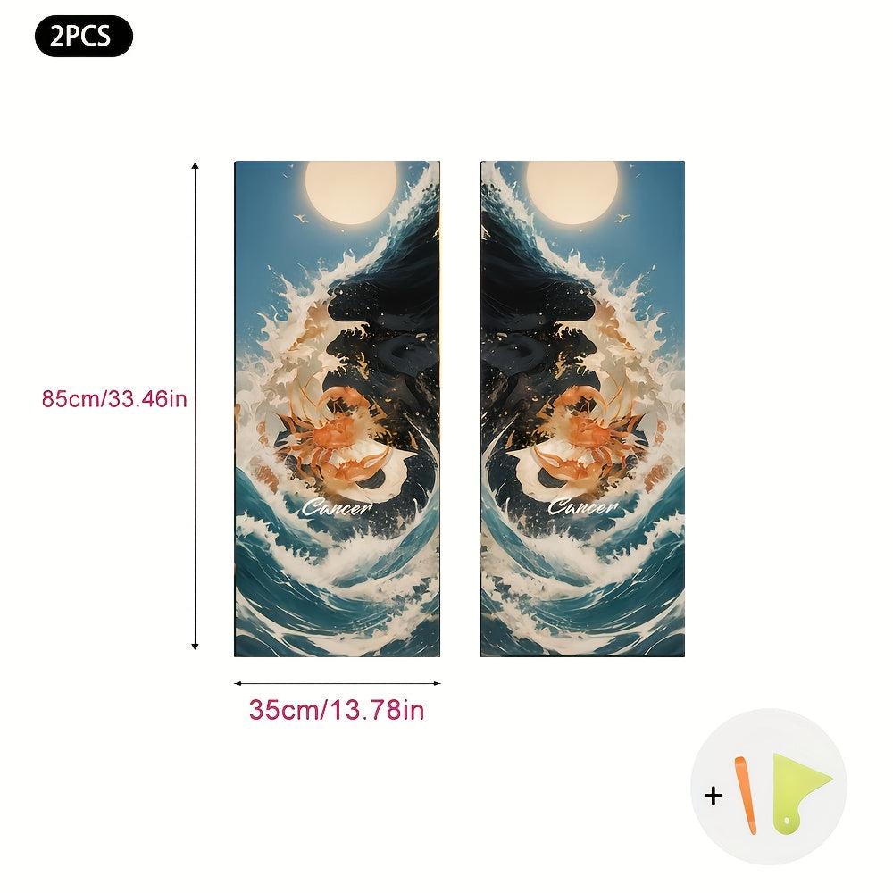 JDM ilhomlangan o'z-o'zidan yopishadigan avtomobil ichki dekorlari, tom va A ustunlari uchun zamonaviy tikuv va oltin folga aksentlari bilan multfilm dizaynlarida.