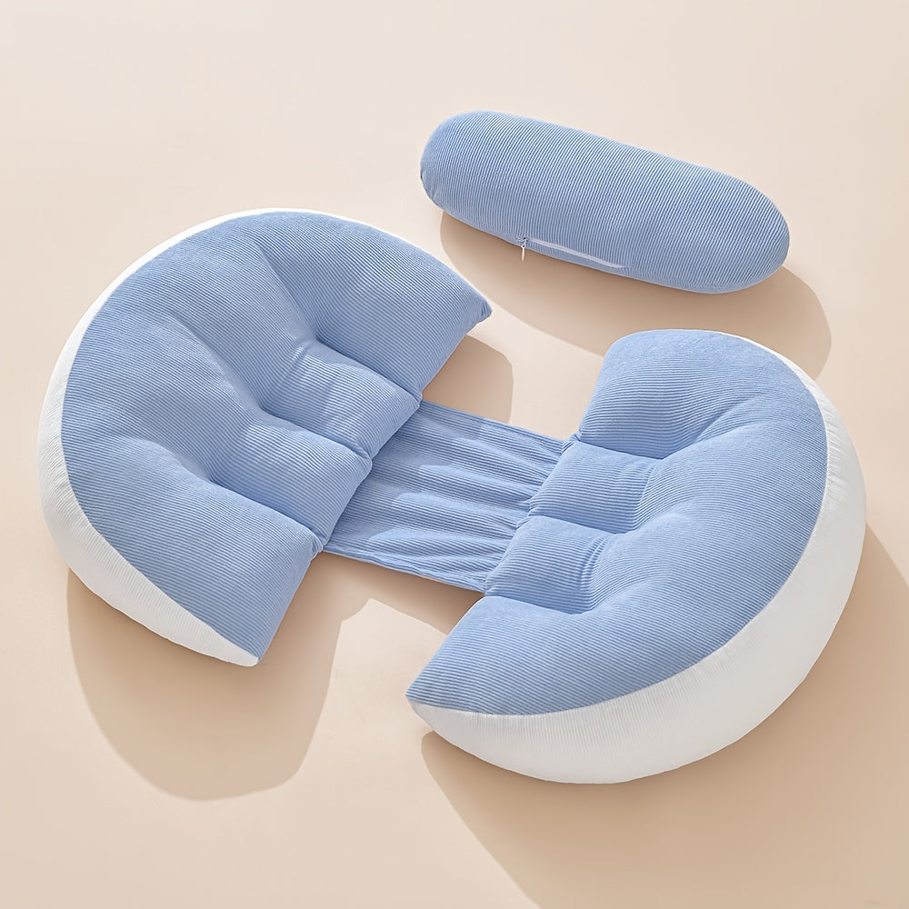 U-Shaped Pregnancy Pillow for Side Sleeping Support Waist Abdominal Cushion