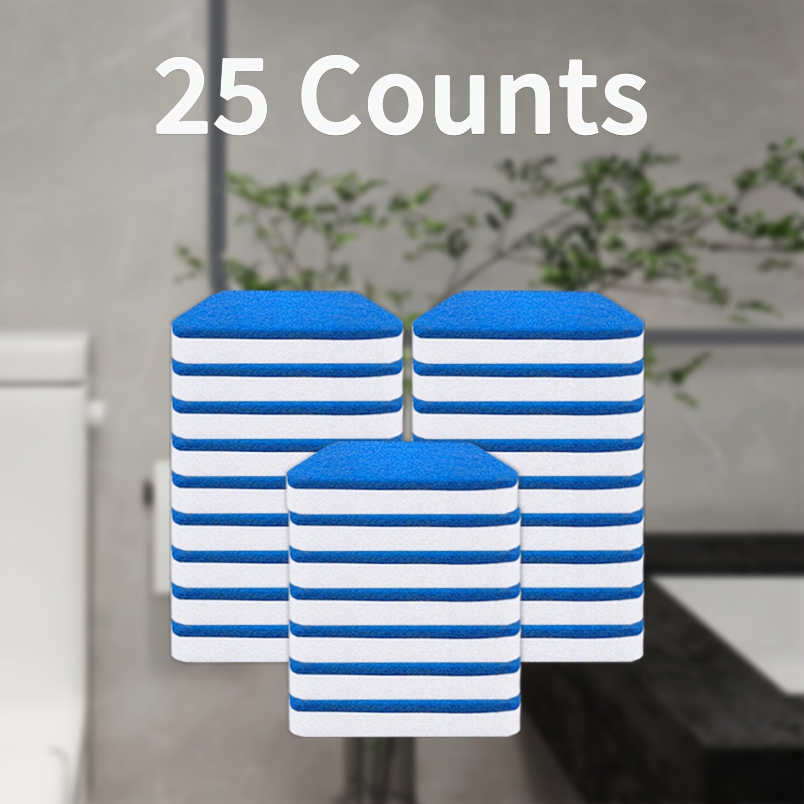 Kichik hammomni tozalash to'plami, uzoq tutqichli cho'tka va 25 ta shimgich bilan