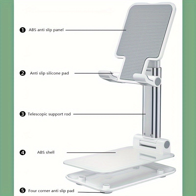 Foldable ABS Phone Stand for Desktop and Multi-Functional Use