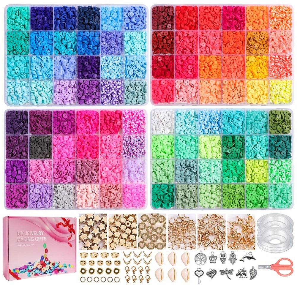 Set of 9600 Clay Beads for Jewelry Making, 96 Colors, DIY Necklace Kit