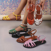 Women's Summer Woven Leather Casual Roman Sandals
