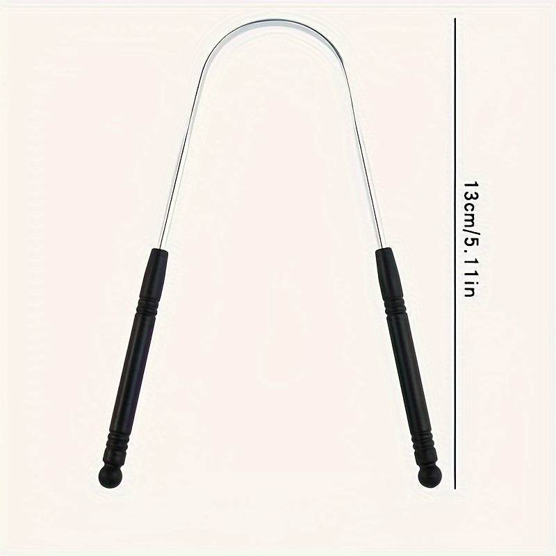 Adult Hypoallergenic Stainless Steel Tongue Scraper Multi-Color Handles Oral Hygiene