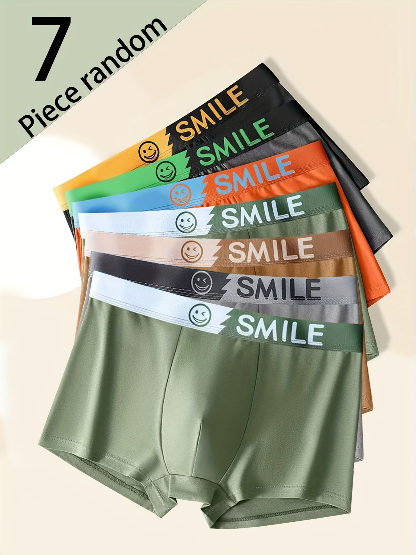 Men's Cotton Boxer Briefs Set 7 Pack Breathable Comfortable Sports Trunks