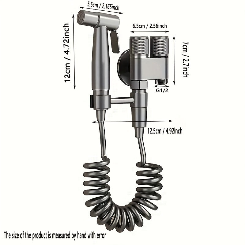 Stainless Steel Toilet Airbrush with Booster and Metal Corner Valve Rinse