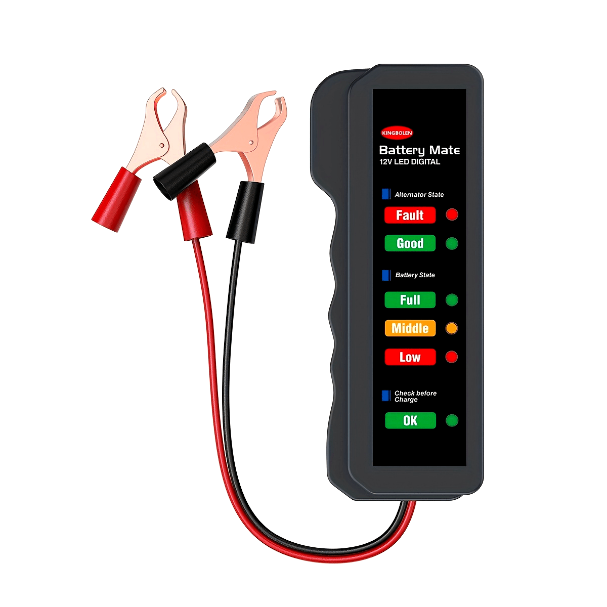 Digital 12V Car Battery Tester Alternator Tester with LED Display for Cars and Motorcycles