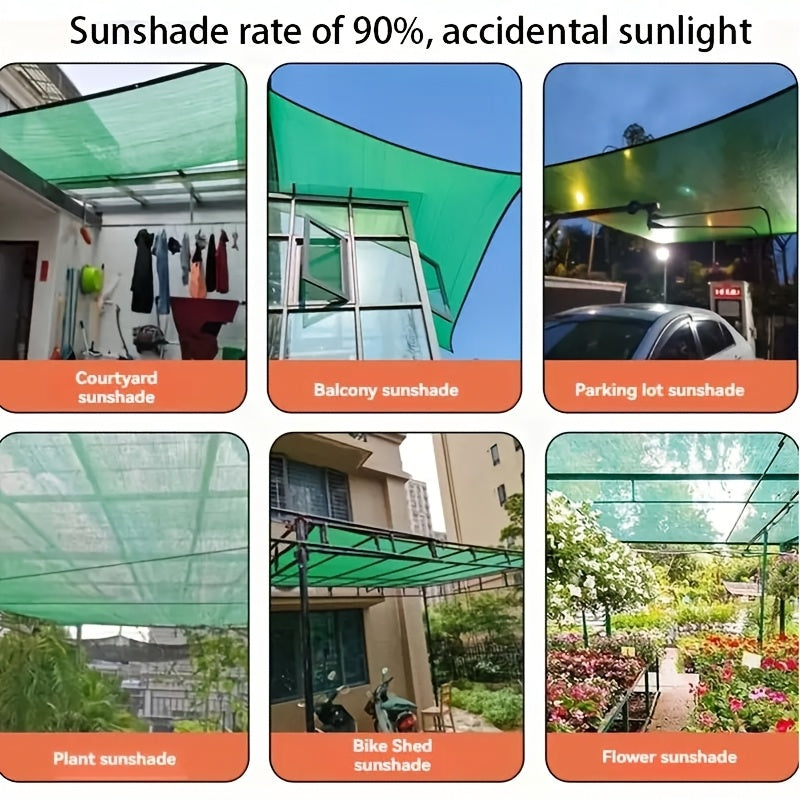 Large Green Outdoor Sunshade Net for Pool Garden Balcony Water-Resistant Fabric