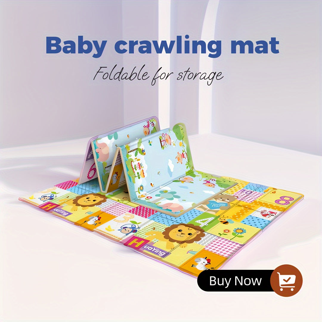 Multicolor Foldable Kids Playmat with Eco-Friendly PE Surface for Crawling and Play